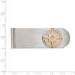 Stainless Steel Brushed and Polished Rose IP-plated Compass Money Clip
