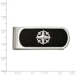Stainless Steel Brushed and Polished Black IP-plated Compass Money Clip