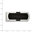 Stainless Steel Brushed & Polished Black IP-plated w/Black CZ Money Clip