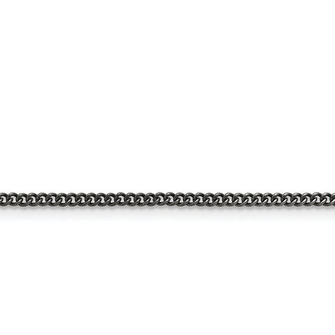 Stainless Steel 2.00mm 24in Round Curb Antiqued Chain - Birthstone Company