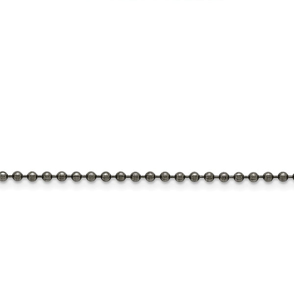 Stainless Steel 2.40 mm 30 inch Beaded Ball Antiqued Chain