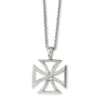 Stainless Steel Polished Cross Pendant 18in Necklace - Birthstone Company