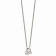 Stainless Steel Heart w/CZs Pendant 18in Necklace