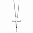 Stainless Steel Polished Cross 18in Necklace