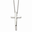 Stainless Steel Polished Cross 18in Necklace