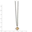 Stainless Steel Champagne CZ Pendant 18in Necklace