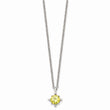 Stainless Steel Yellow CZ Pendant 18in Necklace