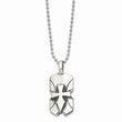 Stainless Steel Dagger Cross Dog Tag 20in Necklace