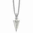 Stainless Steel Polished & Antiqued Dagger 22in Necklace