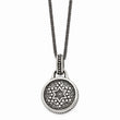 Stainless Steel Antiqued & Polished Star of David Necklace