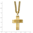 Stainless Steel Gold IP-plated Cross Pendant Necklace