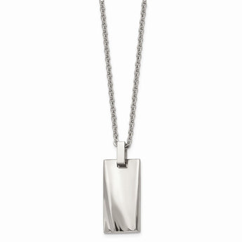 Stainless Steel Polished Concave 22in Necklace