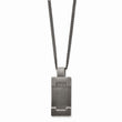 Stainless Steel Antiqued Dog Tag 22in Necklace