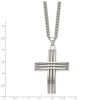 Stainless Steel Cross 24in Necklace