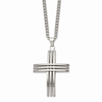 Stainless Steel Cross 24in Necklace