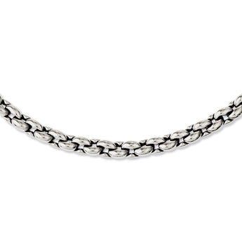 Stainless Steel Polished Ovals 24in Necklace