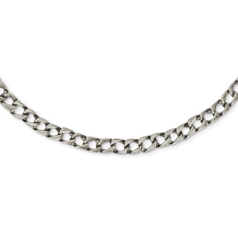 Stainless Steel Polished Square Link 24in Necklace