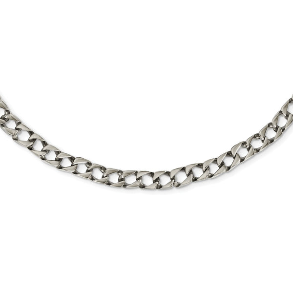 Stainless Steel Polished Square Link 24in Necklace