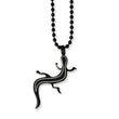Stainless Steel Black-plated Lizard 18in Necklace
