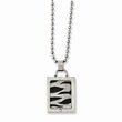 Stainless Steel Laser Cut & Black IP-plated 20in Dog Tag Necklace