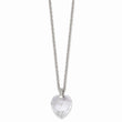 Stainless Steel Crystal Heart & CZs 18in Necklace