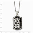 Stainless Steel Antiqued Dog Tag 24in Necklace