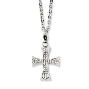 Stainless Steel CZ Cross Necklace