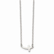 Stainless Steel Polished Sideways Cross 18in Necklace
