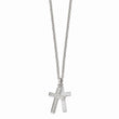 Stainless Steel Laser cut CZ Two Piece Cross Pendant Necklace