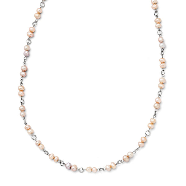 Stainless Steel Slip-on FW Cultured Pearl Necklace