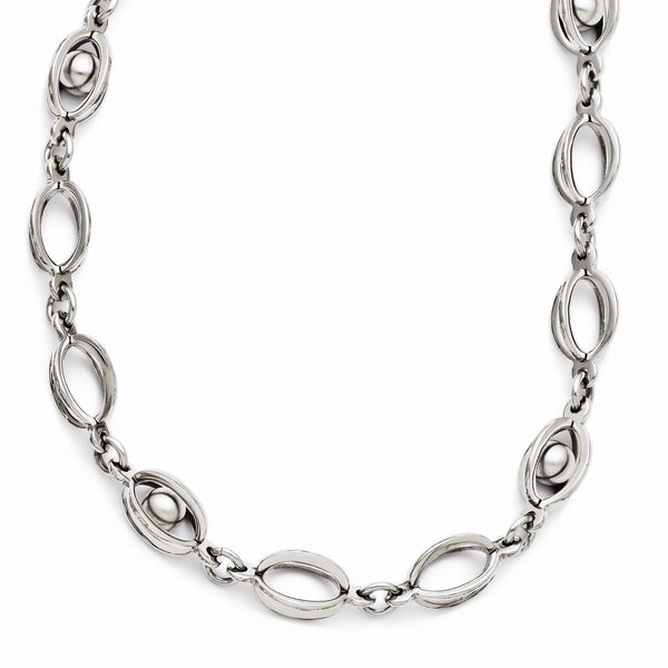 Stainless Steel Polished with 1in ext. 21.5in Necklace