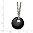 Stainless Steel Black Onyx Circular Polished Necklace