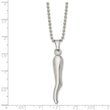 Stainless Steel Italian Horn Necklace