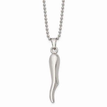 Stainless Steel Italian Horn Necklace