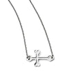 Stainless Steel Polished Sideways Cut out Cross Necklace