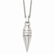 Stainless Steel Polished CZ with Removable Screw Top Pendant Necklace