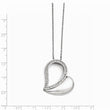 Stainless Steel Polished Heart with Crystals Necklace