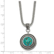 Stainless Steel Imitation Turquoise/Antiqued with 2in ext. Necklace