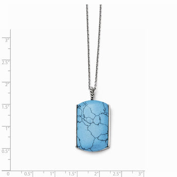 Stainless Steel Imitation Turquoise Necklace