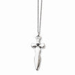 Stainless Steel Black CZ Sword Necklace