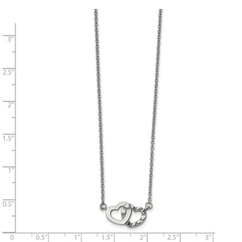 Stainless Steel Interlocking Hearts Necklace