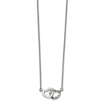 Stainless Steel Interlocking Hearts Necklace