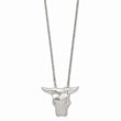 Stainless Steel Brushed Bull Head Necklace