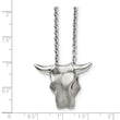 Stainless Steel Brushed Bull Head Necklace