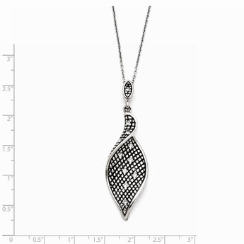 Stainless Steel Crystal Antiqued with 2.5in extension Necklace