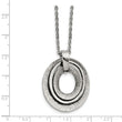 Stainless Steel Oval Three Piece Polished Pendant Necklace