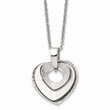Stainless Steel Heart Three Piece Polished Necklace
