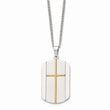 Stainless Steel Yellow IP-plated Cross Brushed/Polished Necklace