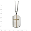 Stainless Steel Yellow IP-plated Cross Brushed/Polished Necklace