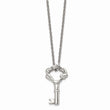 Stainless Steel Polished Fancy Key Pendant Necklace